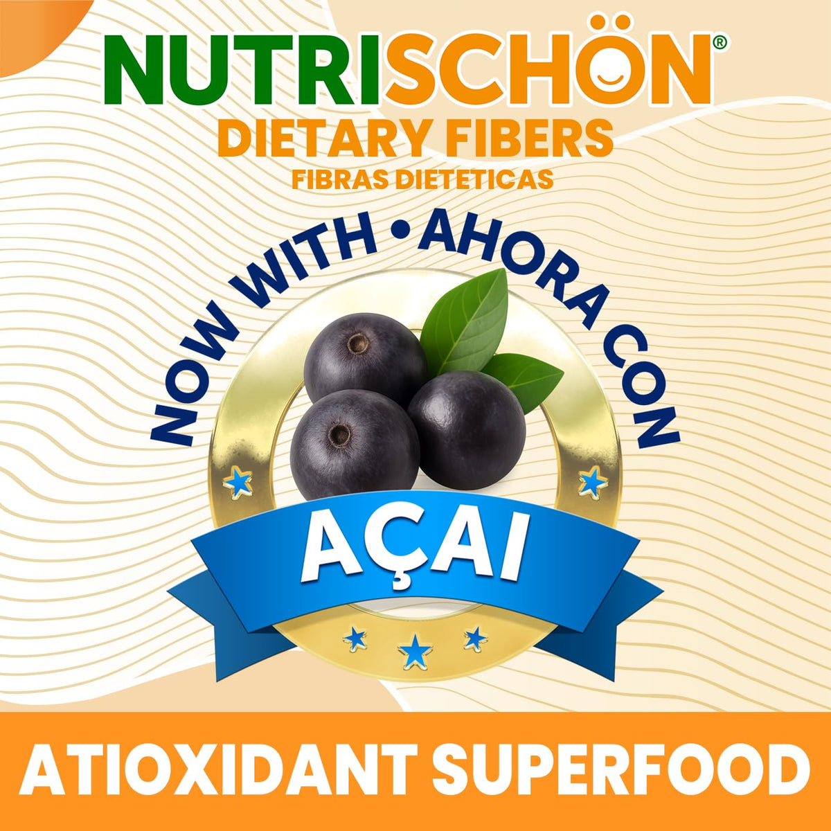 NUTRISCHON - Dietary Fiber Supplement - Relieves Constipation Naturally, Supports Gut Health & Regularity, with Added Açai, Sugar Free, Non-GMO - (4.5 oz, Pineapple)