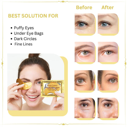 Green Cosmos 24k Gold Crystal Collagen Eye Masks (30 Pairs)