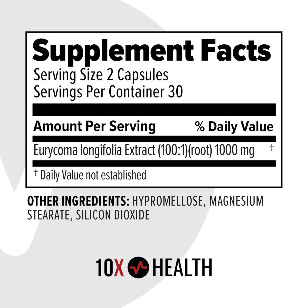 10X Health Alpha Testosterone Supplement for Men - Tongkat Ali 1000mg Strength, Vitality & Muscle Growth 60 Capsules