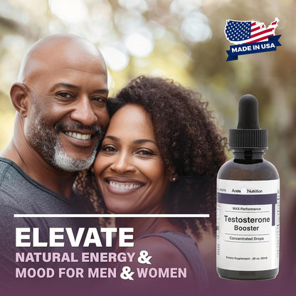 Liquid Testosterone Booster for Men & Women - Tribulus Terrestris & Tongkat Ali - Energy, Muscle Recovery & Performance Support - 2oz
