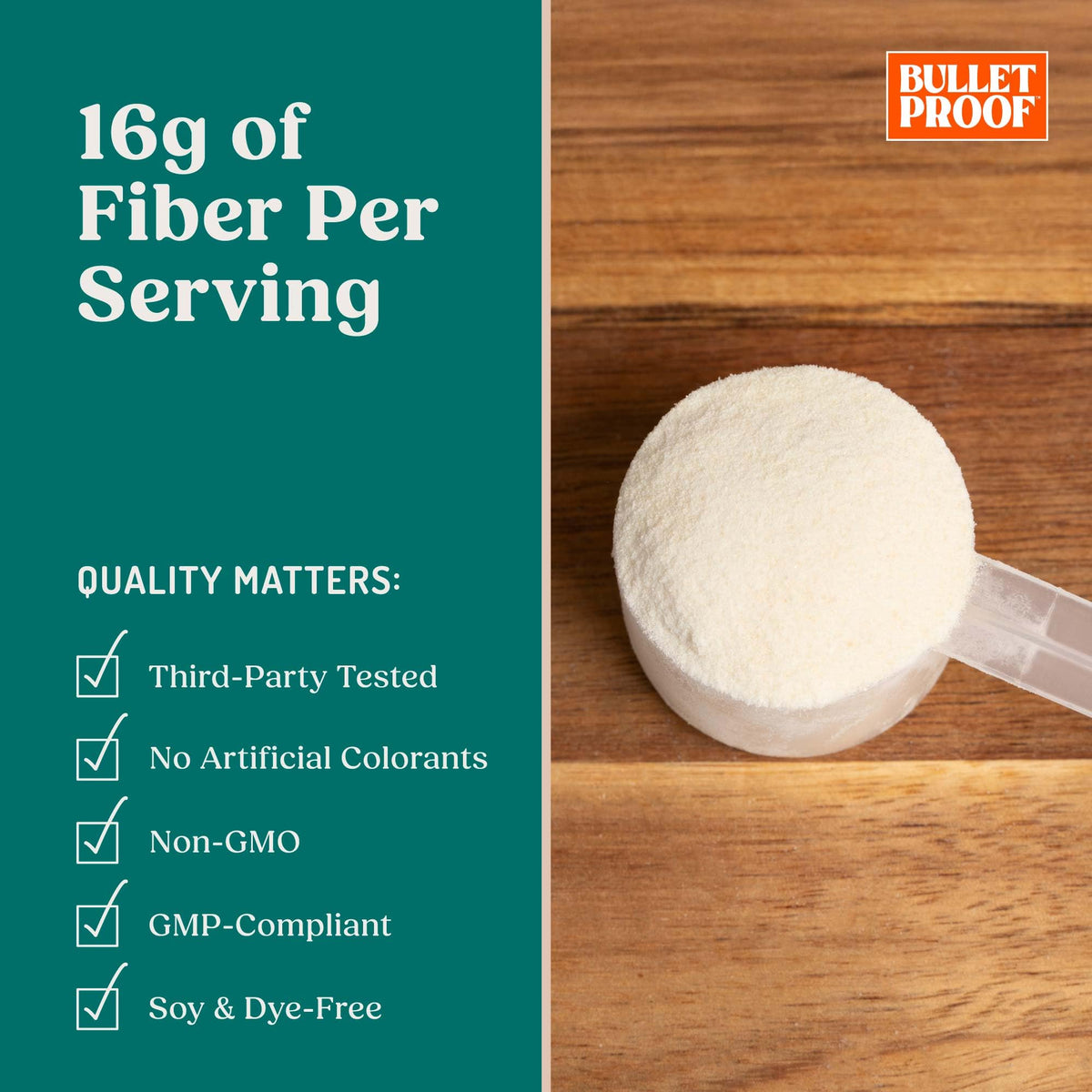 Bulletproof Innerfuel Prebiotic Fiber Powder, Unflavored, 16g Fiber, Plant-Sourced, Non-GMO & Third-Party Tested, Supports Gut & Digestive Health, 0g Sugar, 13.4 oz