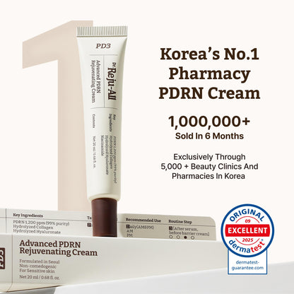 Dr.Reju-All PDRN Rejuvenating Cream - Rejuall PDRN Face Moisturizer - Optimal 1200ppm for Glass Skin & Plumping - Korean Pharmacy Anti-Aging Skin Care Face Cream - 0.7 Fl Oz