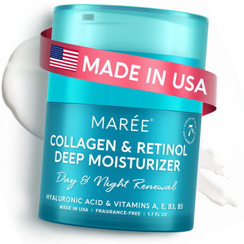 MAREE Face Moisturizer Retinol Cream for Face - Daily Wrinkle Cream for Women - Anti-Aging Face Cream - Facial Moisturizer with Collagen - Crema Hidratante Para la Cara for Skin Tightening
