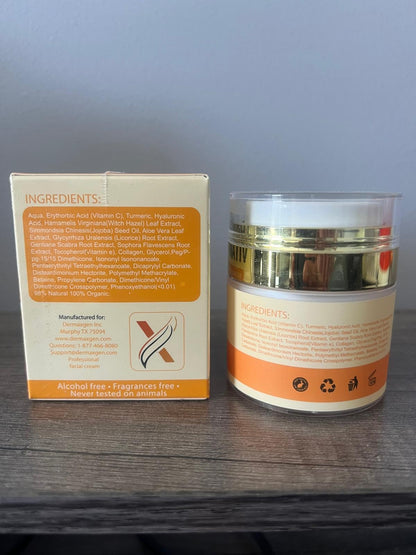 Turmeric Face Cream with 30% Vitamin C - Glow Boosting & Skin Repairing Moisturizer - Organic Anti-Aging Facial Cream (1.7 fl. oz)