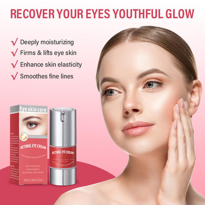 Retinol Eye Cream with Collagen & Hyaluronic Acid - Anti-Aging Under Eye Cream for Dark Circles, Puffiness & Wrinkles - Suitable for Sensitive Skin