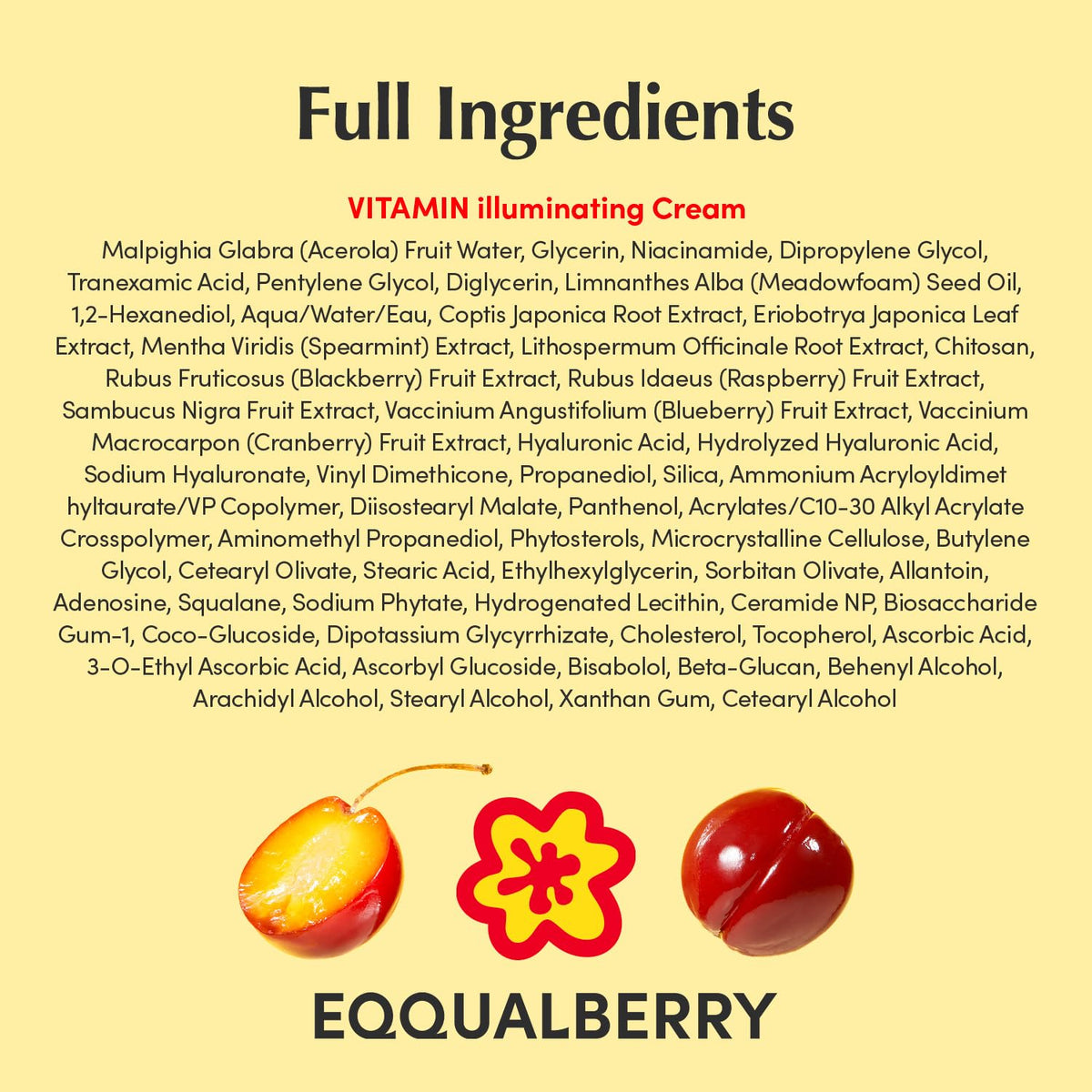 EQQUALBERRY Vitamin Illuminating Cream - Vitamin C & 5% Niacinamide + 3% TXA - Dark spots Cream - Ceramide Barrier Strength - Glowy, Lightweight Hydration (1.69 fl.oz / 50ml)