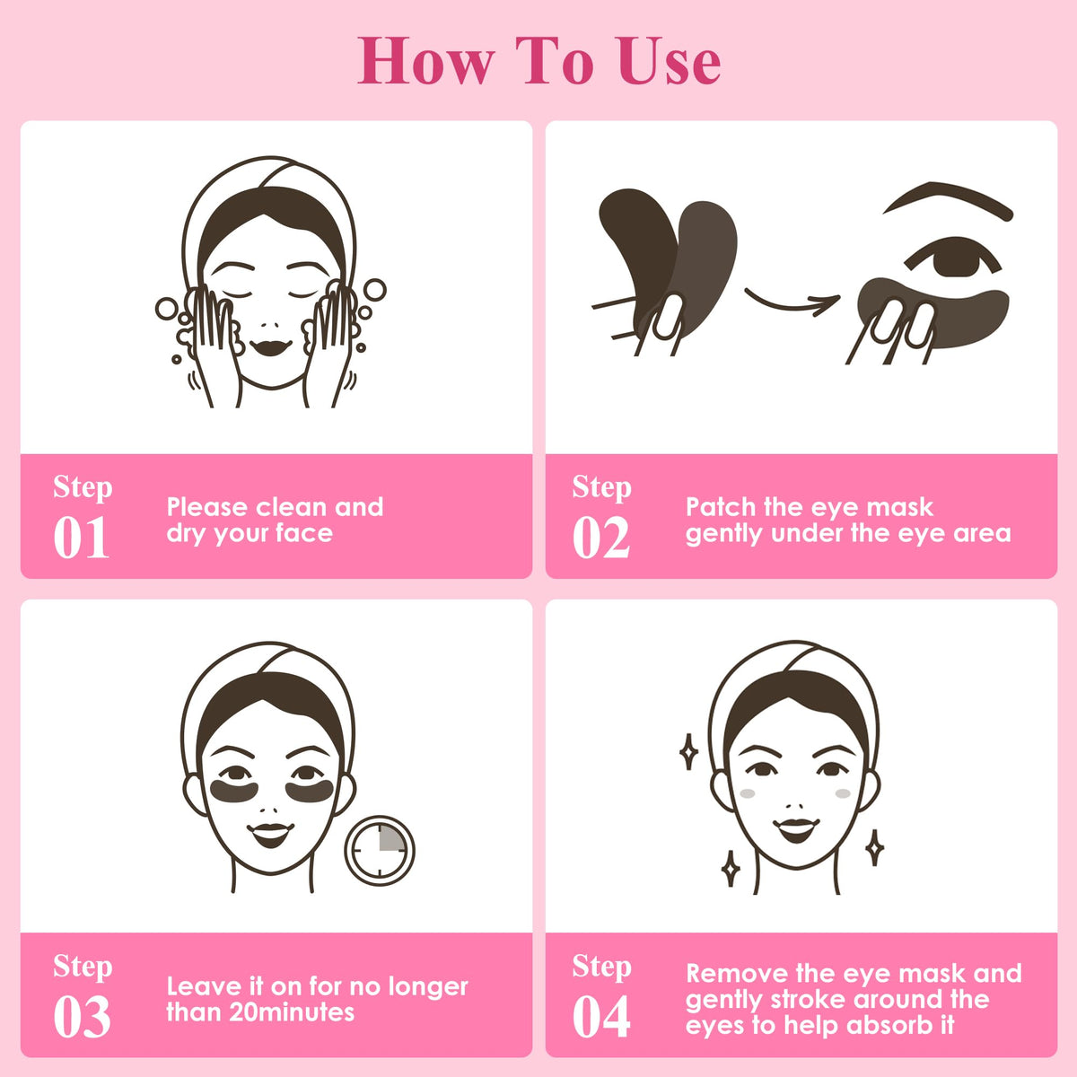 Rose Collagen Under Eye Patches - 30 Pairs - Brightening Eye Mask for Dark Circles, Puffy Eyes & Fine Lines