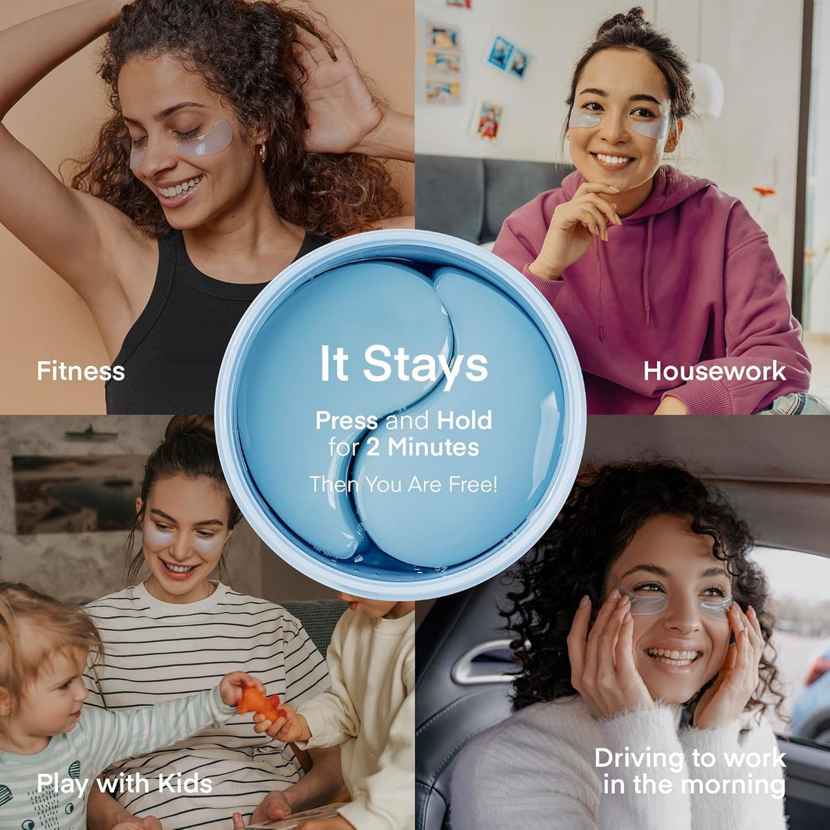 TEREZ & HONOR Caffeine Eye Patches (60 Pcs) - Korean Hydrogel Masks with Niacinamide & Hyaluronic Acid for Dark Circles & Puffiness