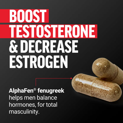 Force Factor Alpha King Immortal Testosterone & Hormone Support for Men - Fenugreek - Muscle, Strength & Performance Booster - 180 Capsules