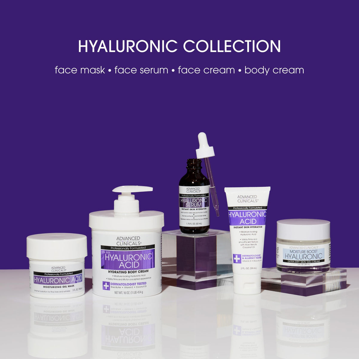 Advanced Clinicals Hyaluronic Acid Serum - Ultra-Hydrating Duo (52ml x 2)