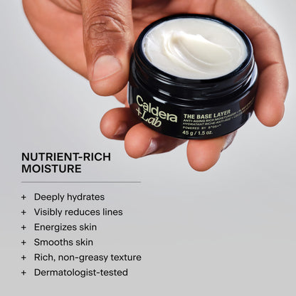 Caldera + Lab The Base Layer - Men's Organic Face Cream Moisturizer for Dry, Sensitive, & Normal Skin - Vegan, Natural & Antioxidant Packed Facial Skincare