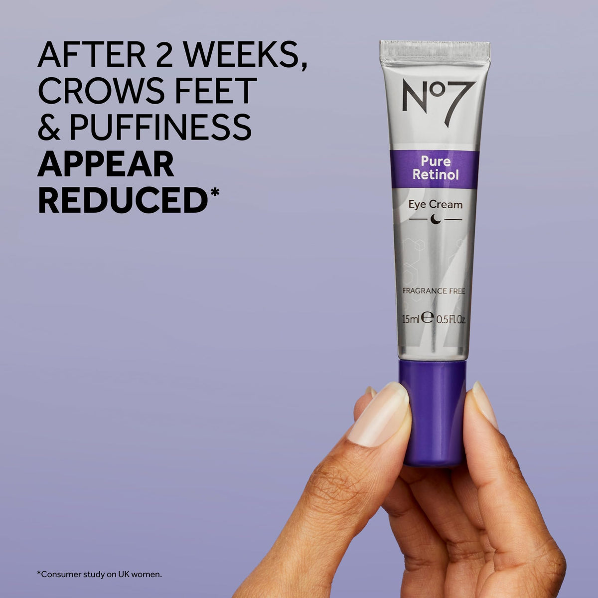 No7 Pure Retinol Eye Cream (15ml / 0.5 oz) - Targeted Anti-Wrinkle Treatment with 0.15% Pure Retinol, Collagen & Shea Butter