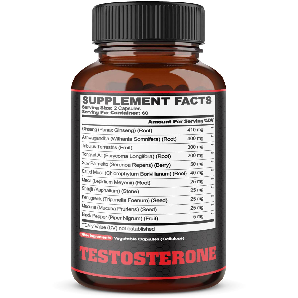 11-in-1 Testosterone Booster for Men - Energy, Strength & Performance Support Supplement - Agobi (120 Capsules, 2-Month Supply)