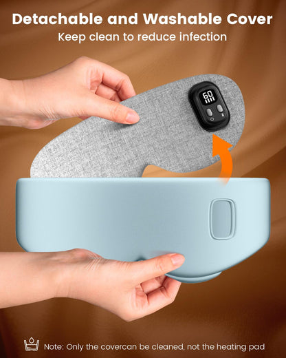 Anydance Cordless Heated Eye Mask - Rechargeable Warm Compress for Dry Eyes & Sleep Relief (Teal Green)