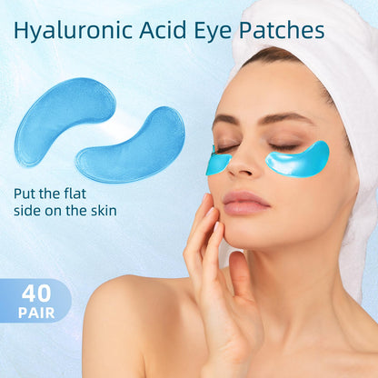 USTELIR Under Eye Patches - 40 Pairs - Hyaluronic Acid Eye Masks for Dark Circles, Puffy Eyes & Wrinkles