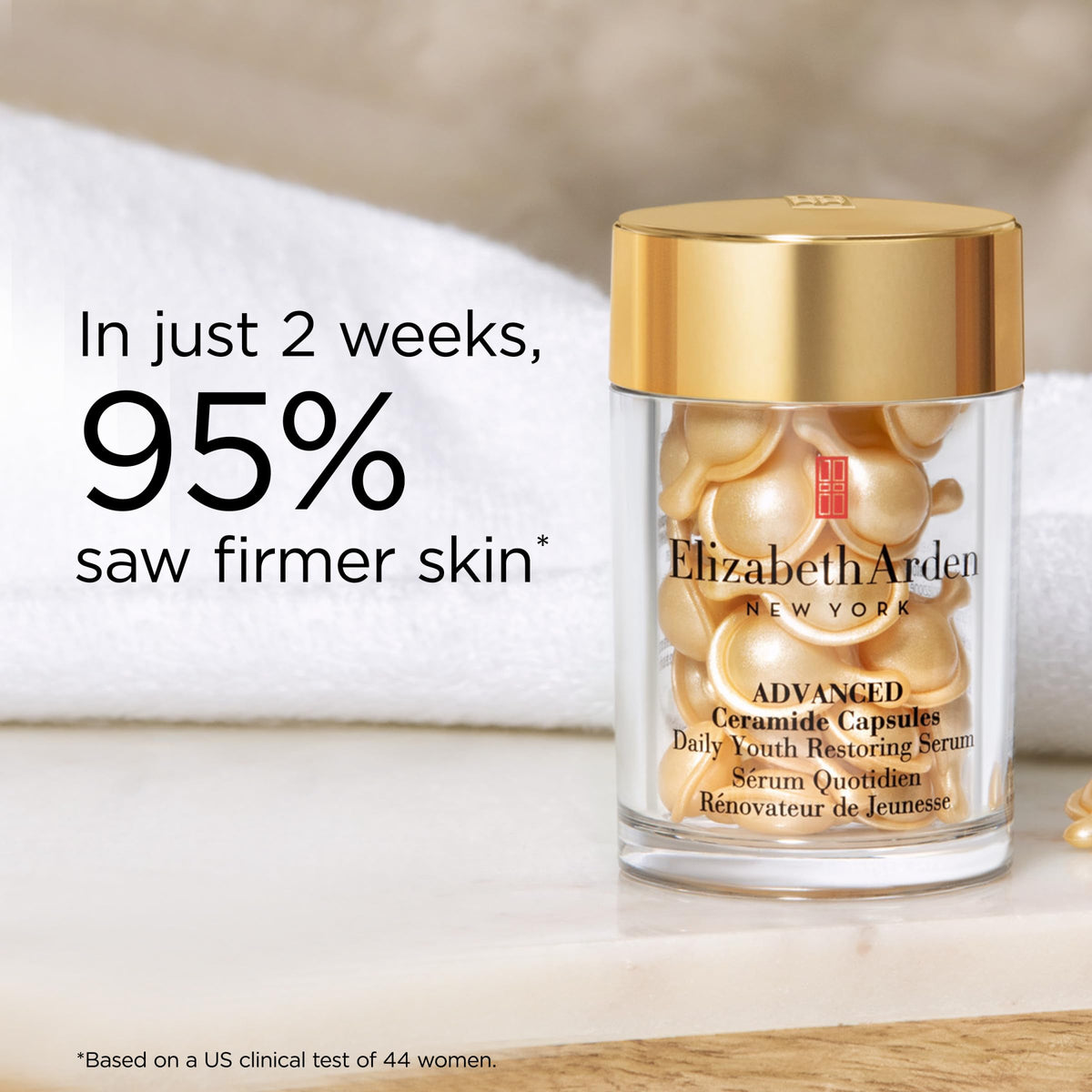 Elizabeth Arden Advanced Ceramide Face Serum Capsules, Anti-Aging Skincare, Fragrance-Free Hydrating Formula for Radiant, Firm Skin, Nourishing and Strengthening, 30 Count
