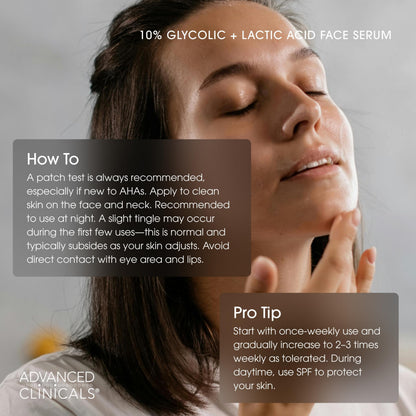 Advanced Clinicals 10% Glycolic Acid Serum - Triple Acid Exfoliant (52ml)