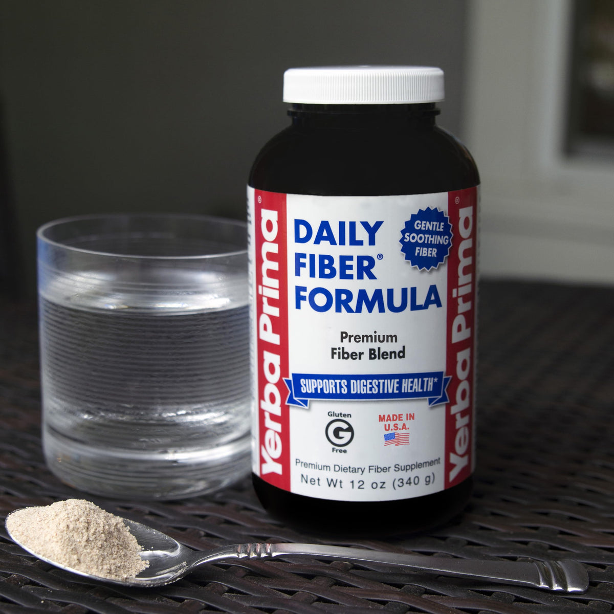 Yerba Prima Daily Fiber Formula Powder - 12 oz (Pack of 2) - Soluble & Insoluble Dietary Fiber Supplement - Colon Cleanse - Gut Health - Vegan, Non-GMO, Gluten-Free