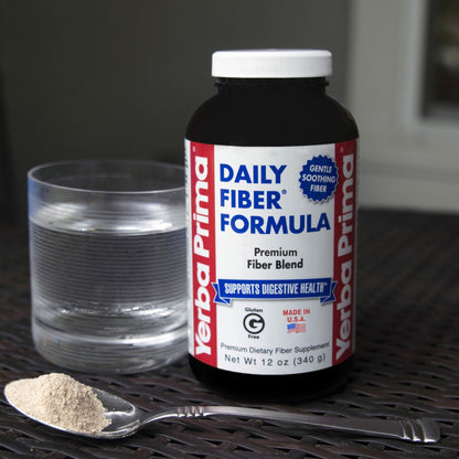 Yerba Prima Daily Fiber Formula Powder - 12 oz (Pack of 2) - Soluble & Insoluble Dietary Fiber Supplement - Colon Cleanse - Gut Health - Vegan, Non-GMO, Gluten-Free