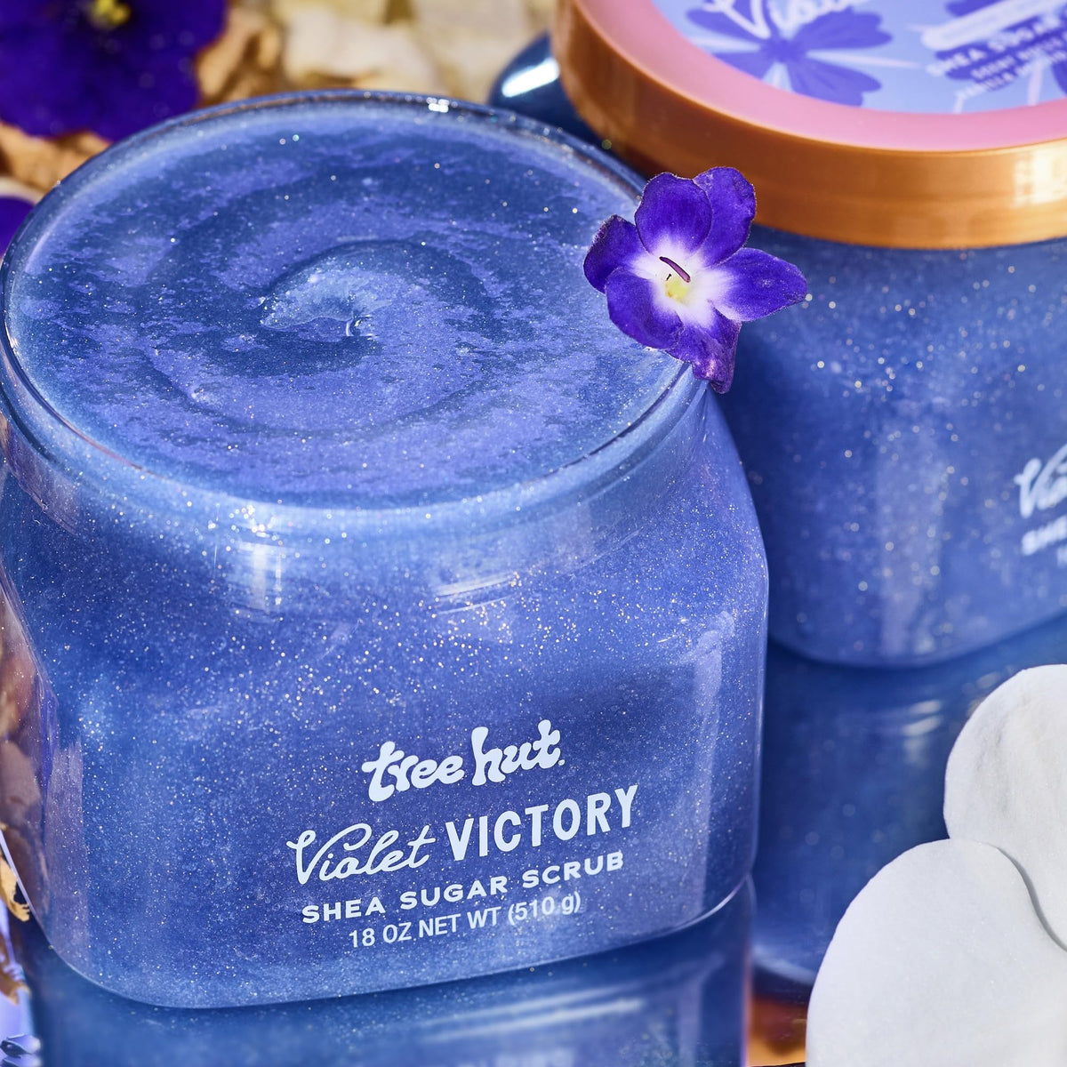Tree Hut Violet Victory Shea Sugar Body Scrub 18 oz, Exfoliating & Hydrating