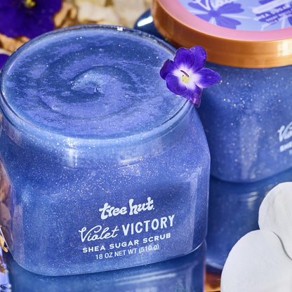 Tree Hut Violet Victory Shea Sugar Body Scrub 18 oz, Exfoliating & Hydrating