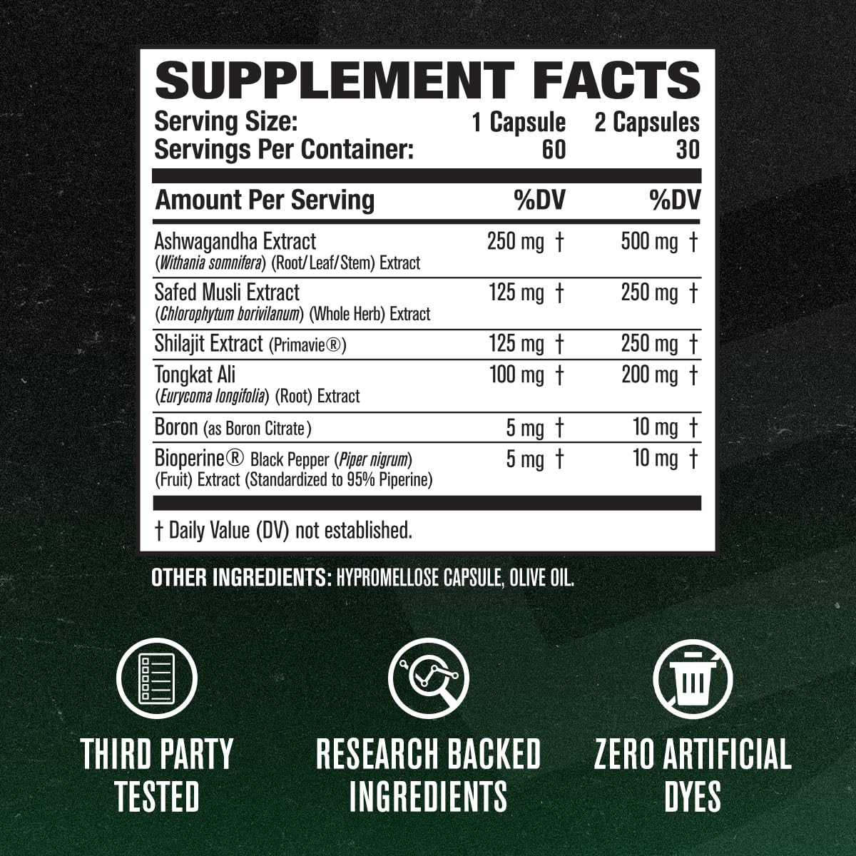 Testosterone Booster for Men - Tongkat Ali, Shilajit & Ashwagandha - Energy, Vitality & Muscle Growth Support Supplement - Jacked Factory PRIMASURGE (60 Veg Capsules)