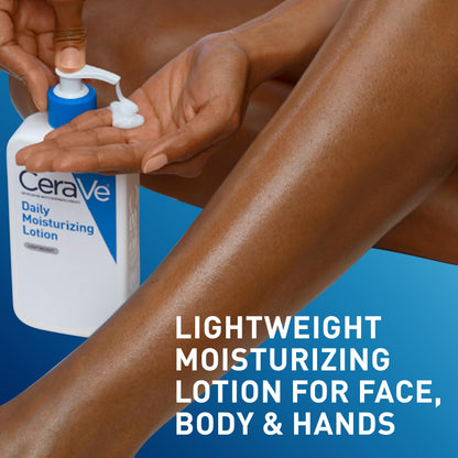 CeraVe Daily Moisturizing Lotion for Dry Skin, Fragrance Free Face & Body Moisturizer 12 oz