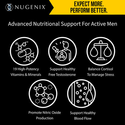 Multivitamin for Men with Testosterone Support - Energy, Blood Flow & Hormone Balance Formula - Nugenix (60 Tablets)