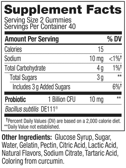 OLLY Probiotic Gummy, Immune and Digestive Support, 1 Billion CFUs, Chewable Probiotic Supplement, Mango, 25 Day Supply - 50 Count