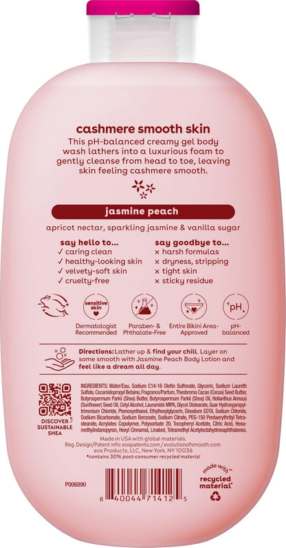 eos Cashmere Body Wash Jasmine Peach 16 fl oz - Moisturizing Creamy Gel with Shea Butter