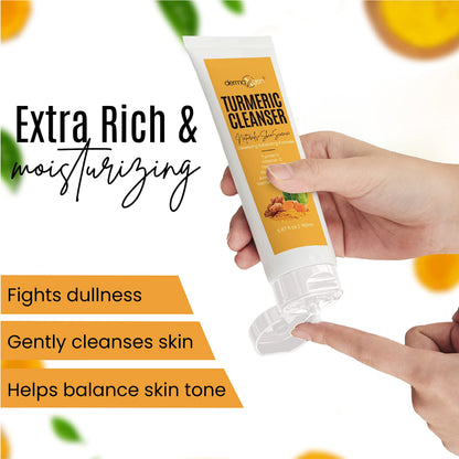 DERMAXGEN Turmeric Facial Cleanser - Natural Anti-Aging Exfoliating Face Wash for Acne Scars & Dark Spots (5 oz)