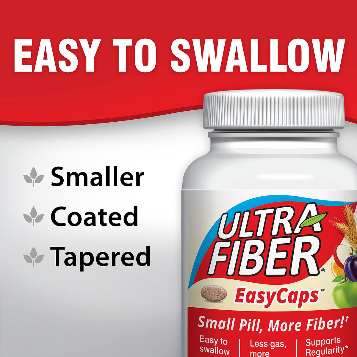 Ultra-Fiber Caplets - High-Fiber Supplement for Regularity - 48% More Fiber per Caplet - Soluble & Insoluble Fiber Blend - Easy-to-Swallow Coated Caplets - 150ct