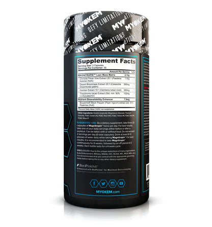 Lean Muscle Growth & Strength Support Supplement - Recovery & Performance Formula - MYOKEM Magnitropin (168 Capsules)