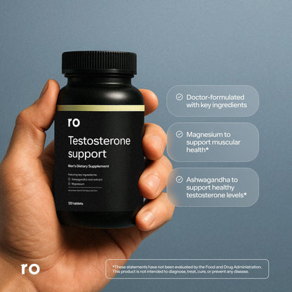 Ro Testosterone Support for Men - Ashwagandha & Magnesium Supplement for Healthy Testosterone & Muscle Support - 240 Tablets (2-Pack)