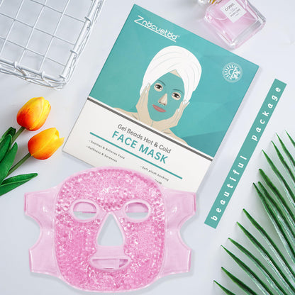 ZNÖCUETÖD Full Face Ice Mask - Gel Hot & Cold Compress for Post-Surgery Recovery, Dental Work, Swelling, Migraines & Dark Circles