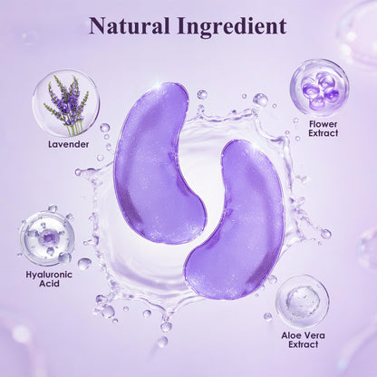 Lavender Collagen Under Eye Patches - 30 Pairs - Relaxing Eye Mask for Puffy Eyes, Dark Circles & Sleep Support