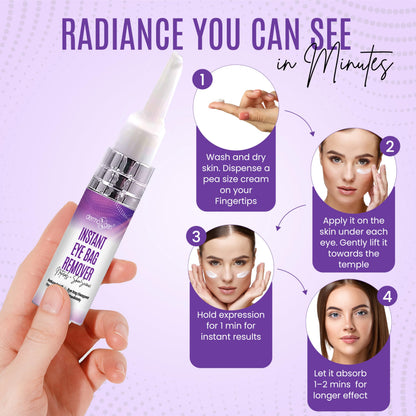 Dermaxgen Instant Under Eye Bag Remover Cream - Dark Circles & Puffiness Treatment, Anti-Aging Eye Cream for Wrinkles and Tired Skin - 0.21 oz