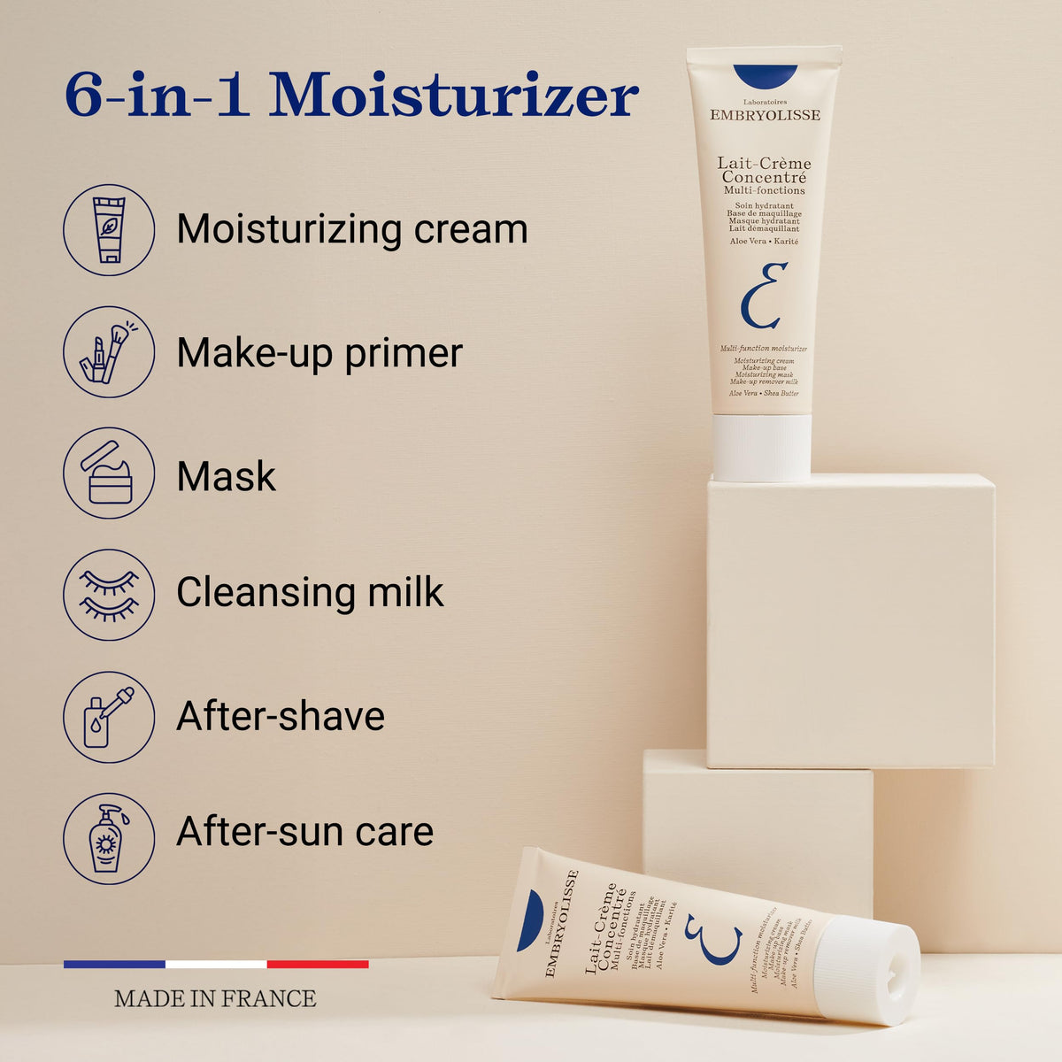 Embryolisse Lait-Crème Concentré Face Moisturizer and Makeup Primer, French Face Cream With Shea Butter & Aloe Vera, 1.01 Fl Oz
