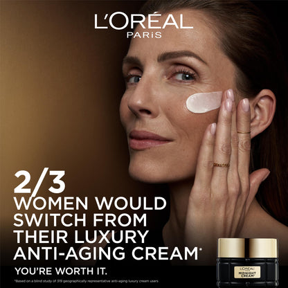 L'Oreal Paris Age Perfect Anti-Aging Midnight Face Cream, Fragrance-Free Face Moisturizer with Shea Butter and Antioxidants to Reduce Wrinkles and Firm Skin, 1.7oz + Serum Sample
