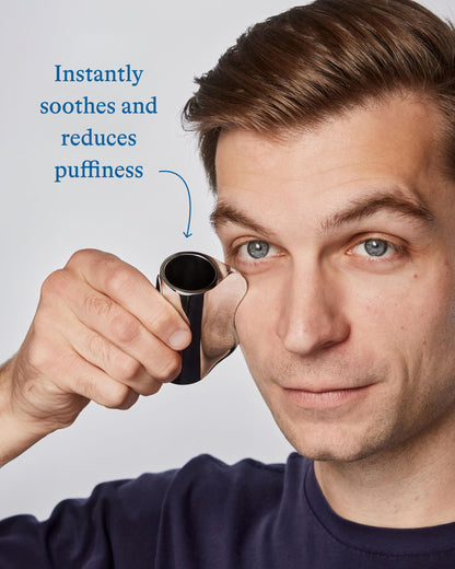 Harry's Cooling Eye Kit for Men - Gua Sha Depuffing Facial Massage Tool & Cooling Eye Stick for Dark Circles and Puffiness
