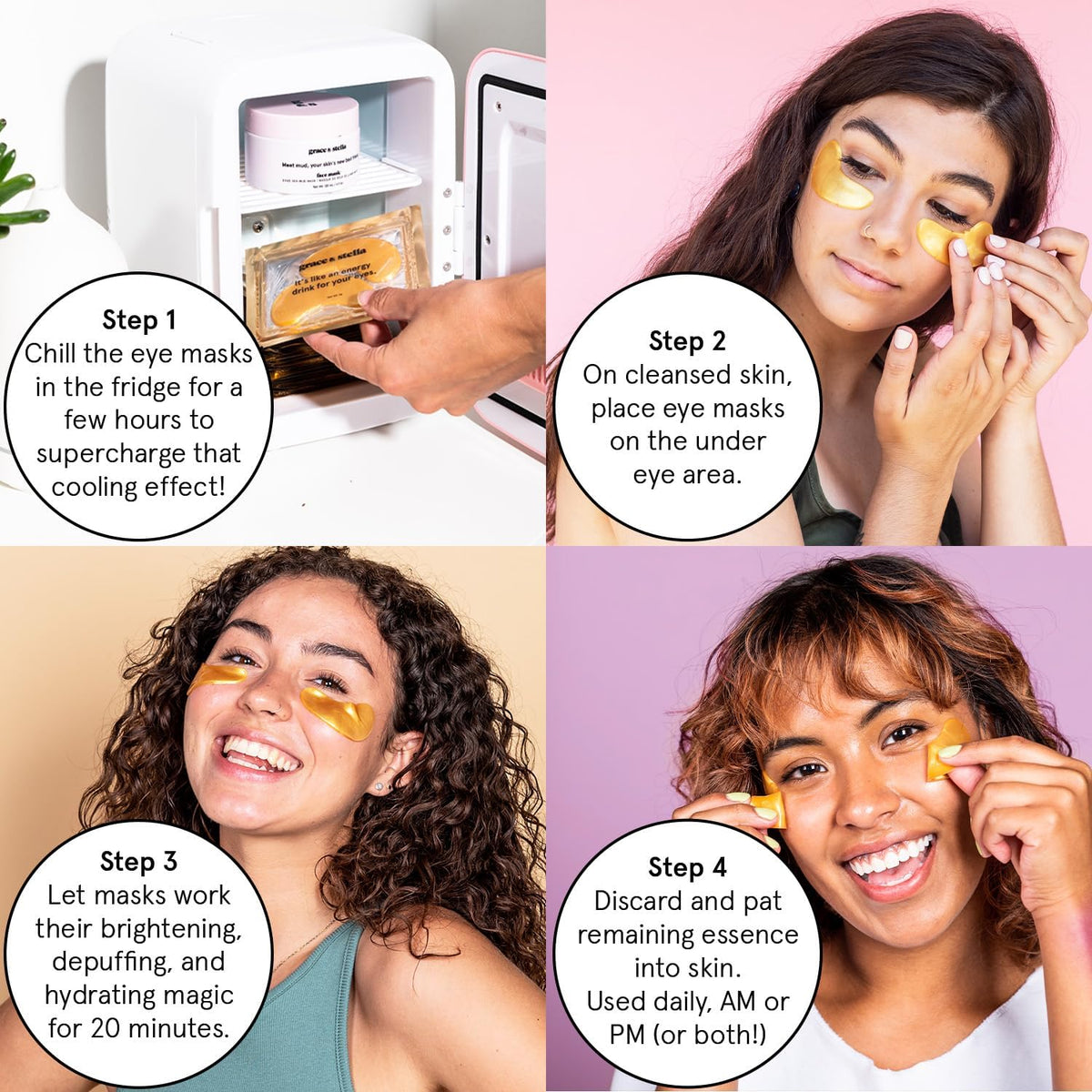 grace & stella Blue Under Eye Mask 6 Pairs Vegan Gel Patches
