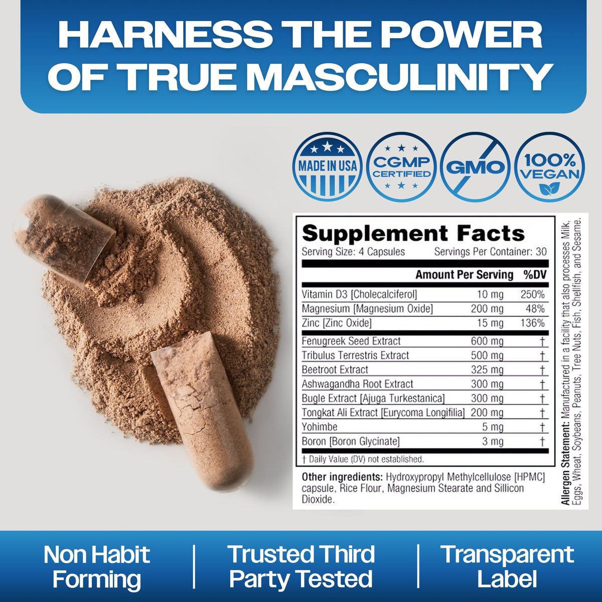 14-in-1 Testosterone Booster for Men - Ashwagandha, Tongkat Ali, Tribulus & Fenugreek - Energy, Drive & Confidence Support - Simply Elevated Alpha-GT (2500mg)