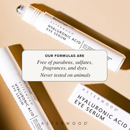 Asterwood Hyaluronic Acid Eye Serum with Matrixyl 3000 & Caffeine - Under Eye Treatment for Dark Circles, Bags & Wrinkles (0.5 Fl Oz)
