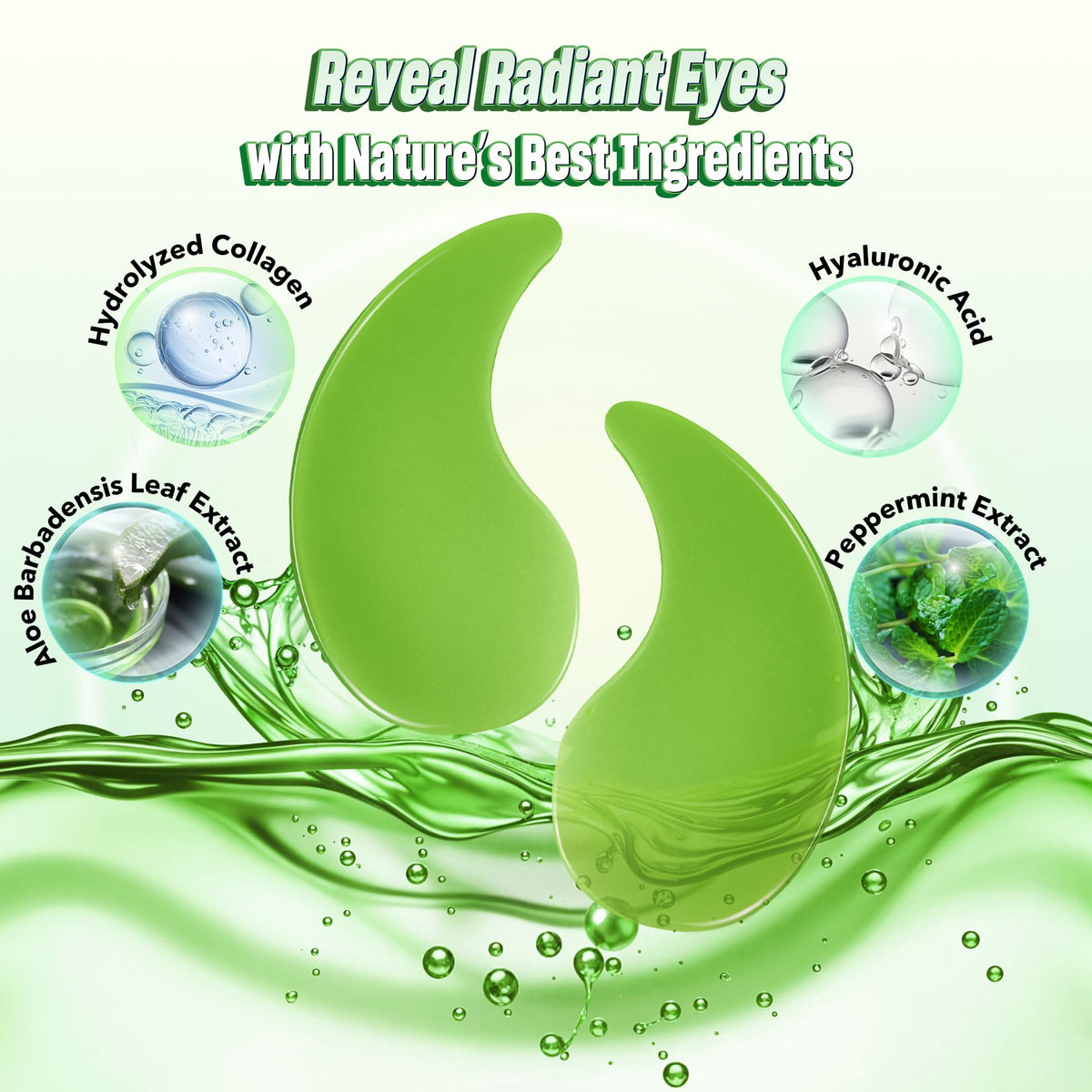 NAZANO Green Under Eye Patches 60 Pack for Dark Circles & Puffiness