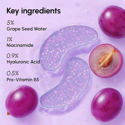 MAREE Violet Eye Gels - Marine Collagen Under Eye Patches for Puffiness, Dark Circles & Intensive Hydration