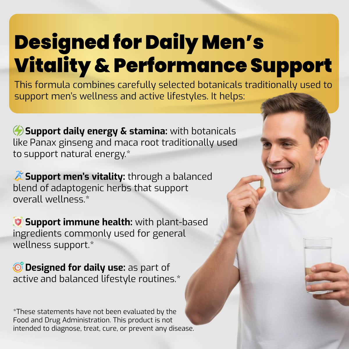 8-in-1 Testosterone Support for Men - Tongkat Ali, Ginseng, Maca & Ashwagandha - Energy, Stamina & Performance Supplement - VEGATOT