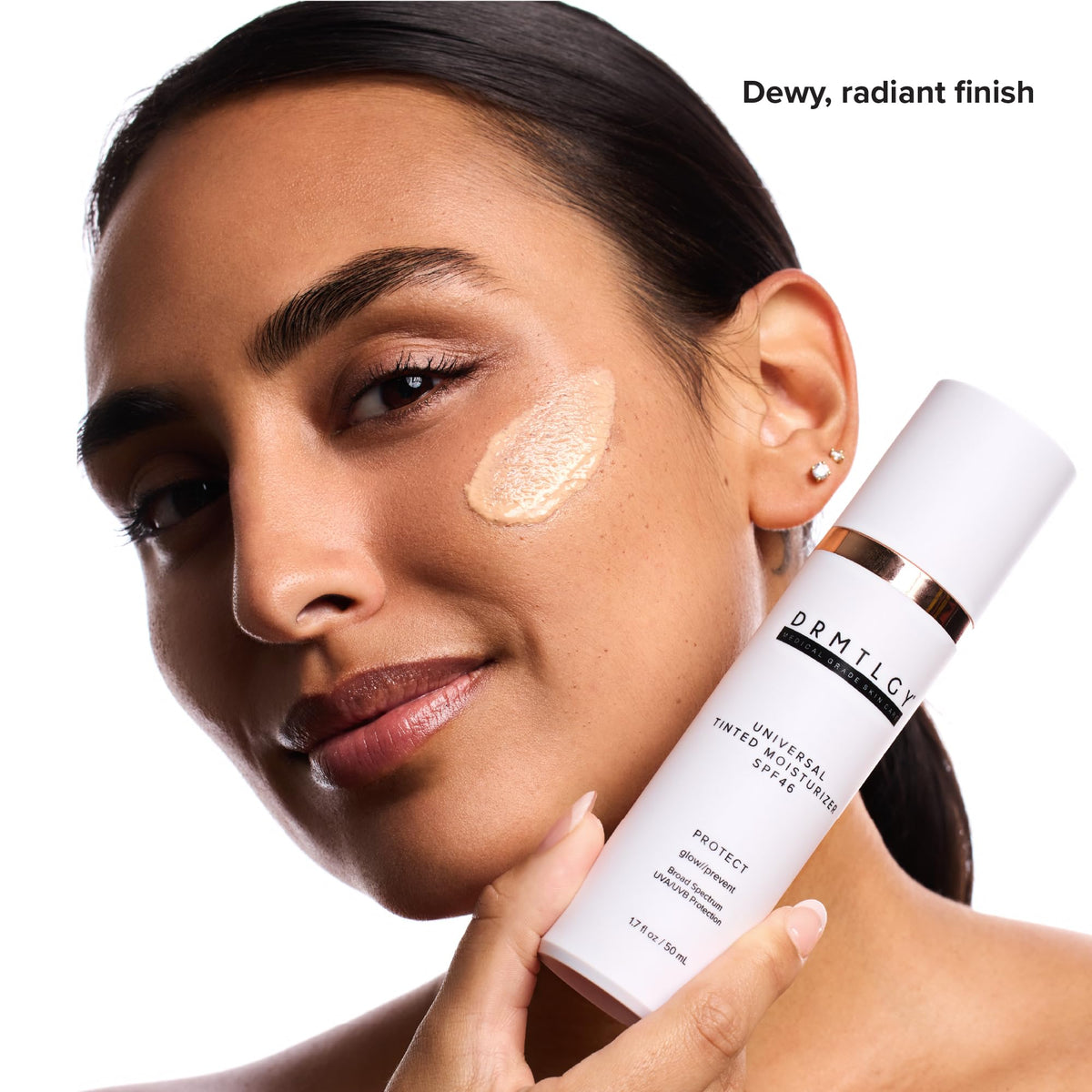 DRMTLGY Universal Tinted Moisturizer SPF 46 - Hydrating Dewy Tinted Sunscreen for Face with Zinc Oxide & Octinoxate - Niacinamide & Hyaluronic Acid - Broad Spectrum Lightweight Daily SPF, 1.7 oz