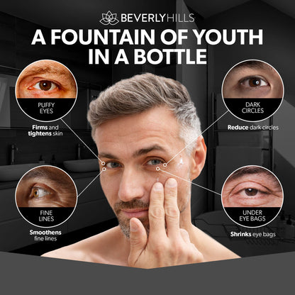 Beverly Hills Men's Instant Facelift & Eye Serum - Dark Circles, Puffy Eyes & Wrinkle Treatment