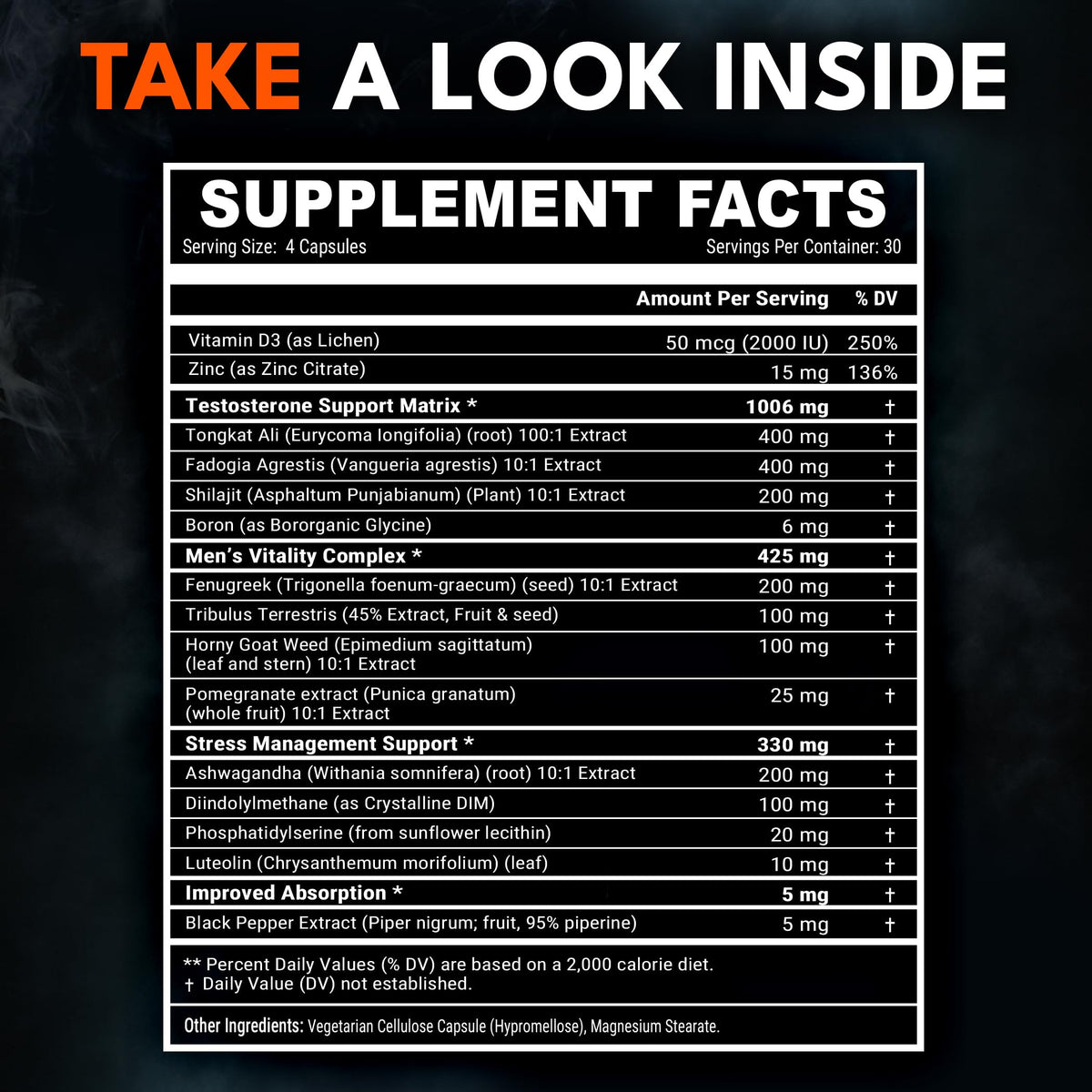 IRONCLAD NUTRITION Advanced Testosterone Supplement for Men - 15-in-1 Natural Complex with Tongkat Ali, Ashwagandha & Shilajit - Energy, Vitality & Strength (120 Capsules)