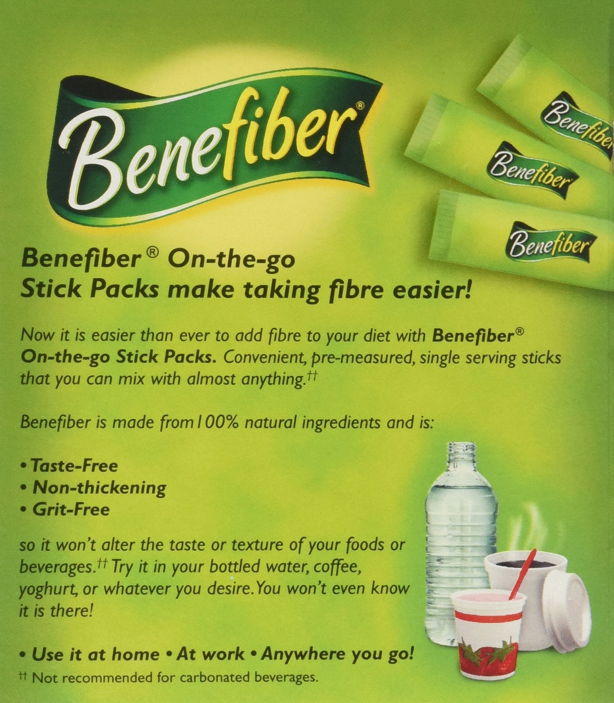 Benefiber Stick Pack Fiber Supplement, Taste Free, Dissolves Completely 28-4g(0.14oz) 2PACK TOTAL 56 STICKS